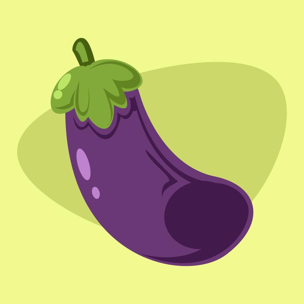 fresh shiny eggplant vegetable element vector