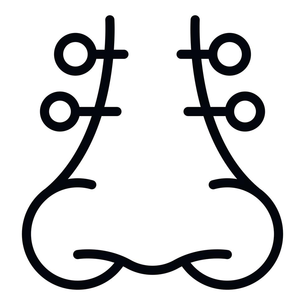 Nose steel piercing icon, outline style vector