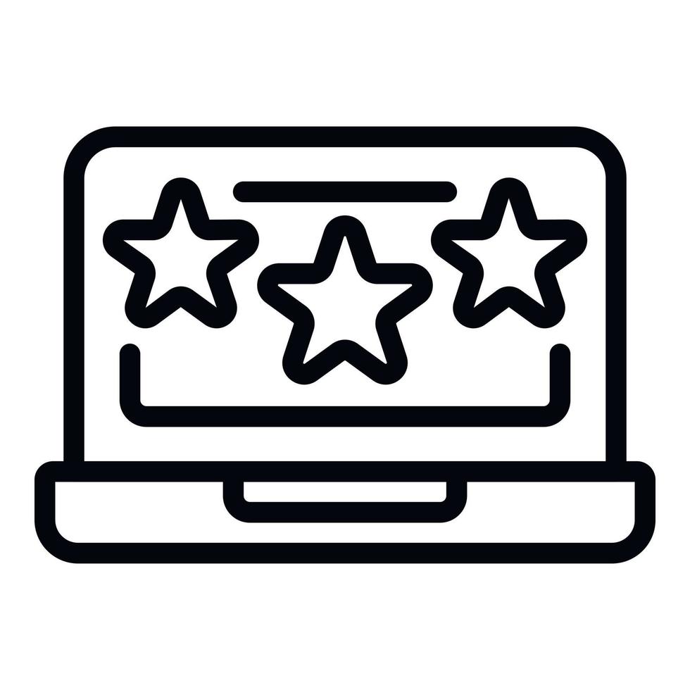 Laptop advertising icon, outline style vector