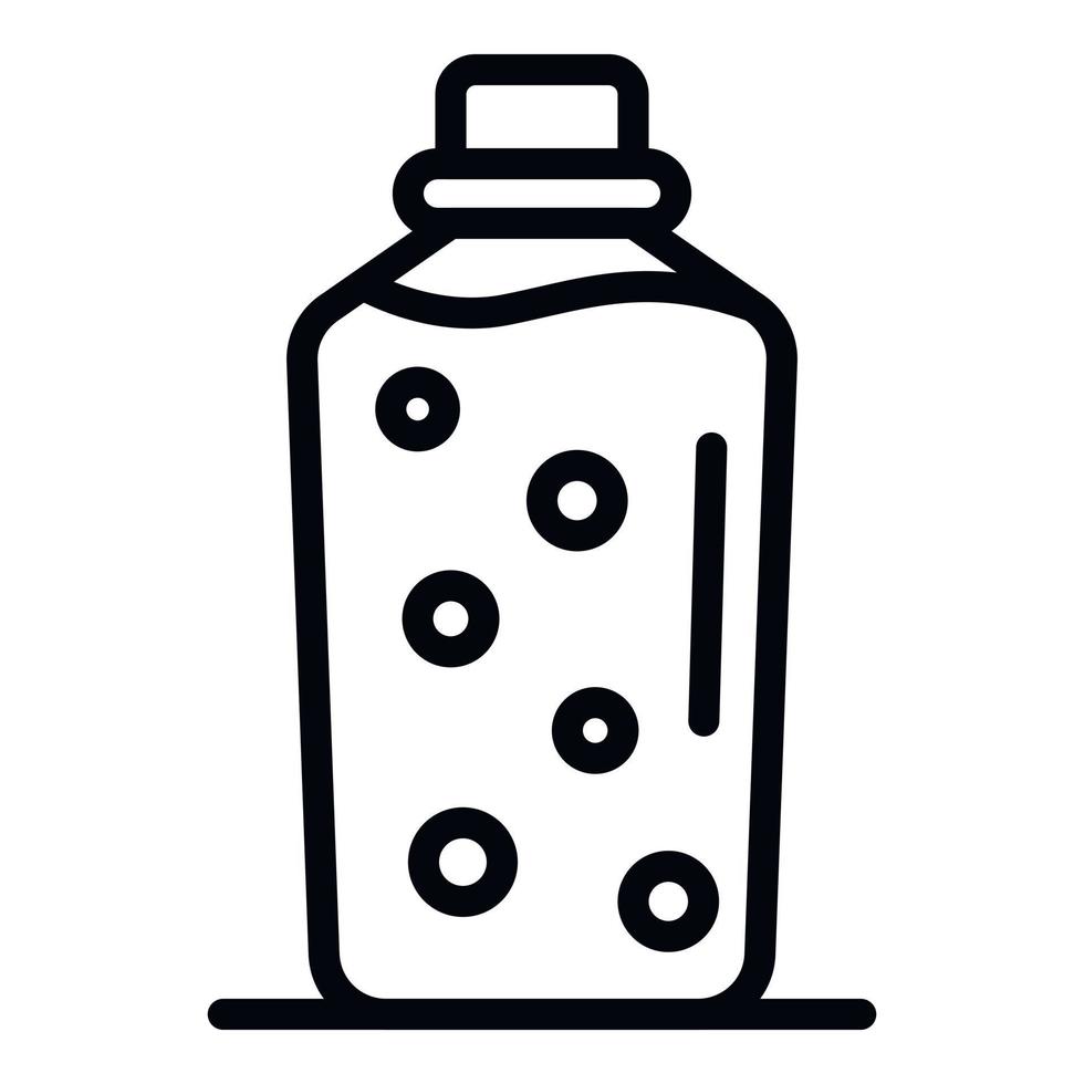 icono de botella de jabón de gel, estilo de esquema vector