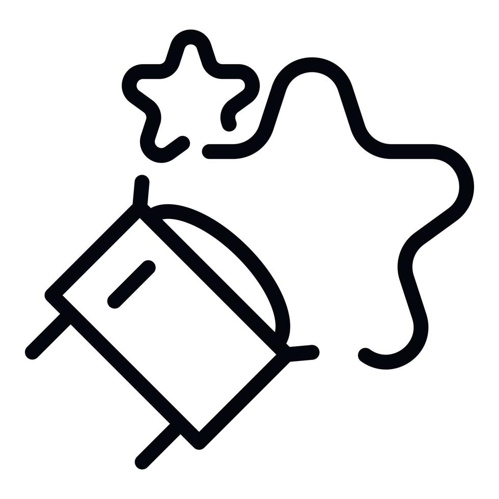 Telescope lens star icon, outline style vector