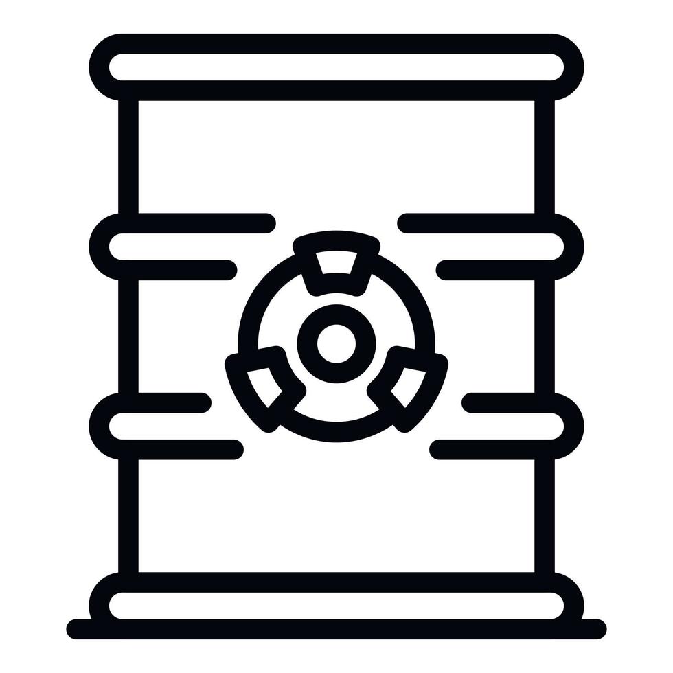 Biohazard barrel icon, outline style vector