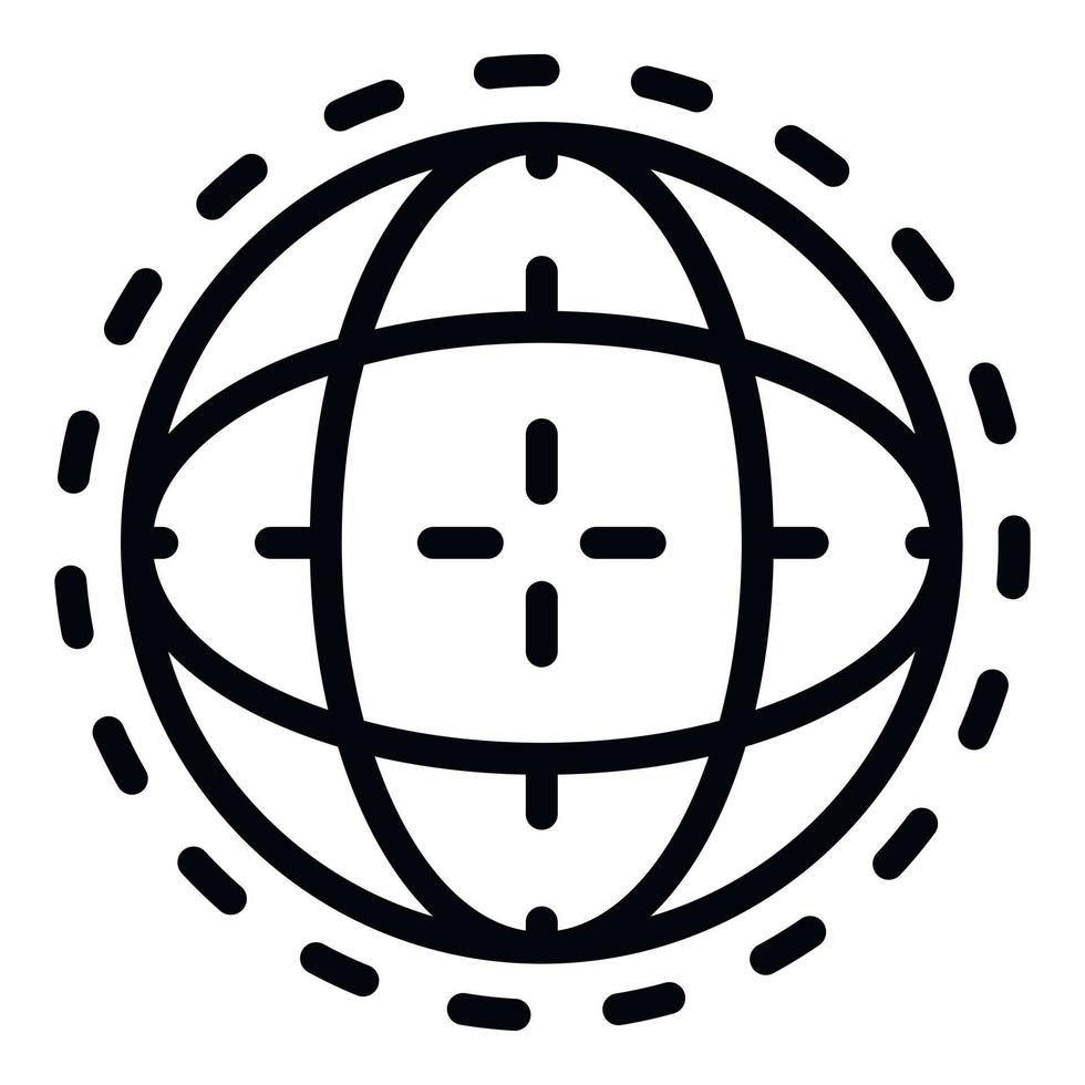 Global university icon, outline style vector