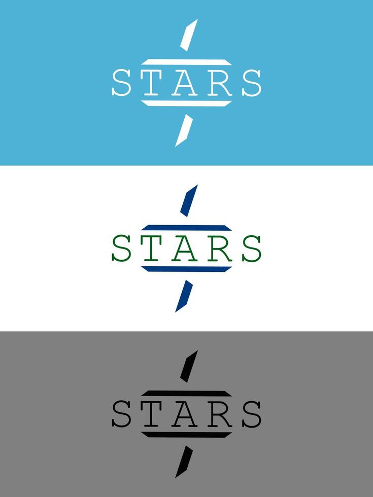 diseño de logotipo de tipografía minimalista moderna de estrellas vector