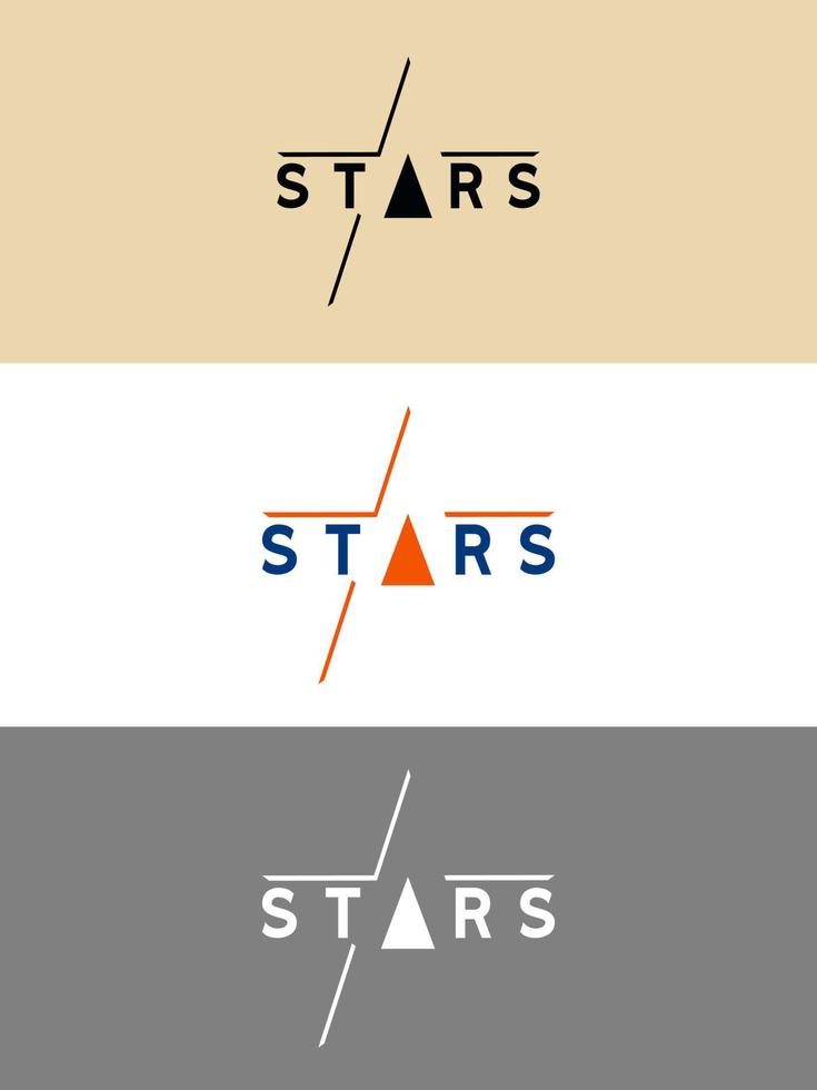 diseño de logotipo de tipografía minimalista moderna de estrellas vector