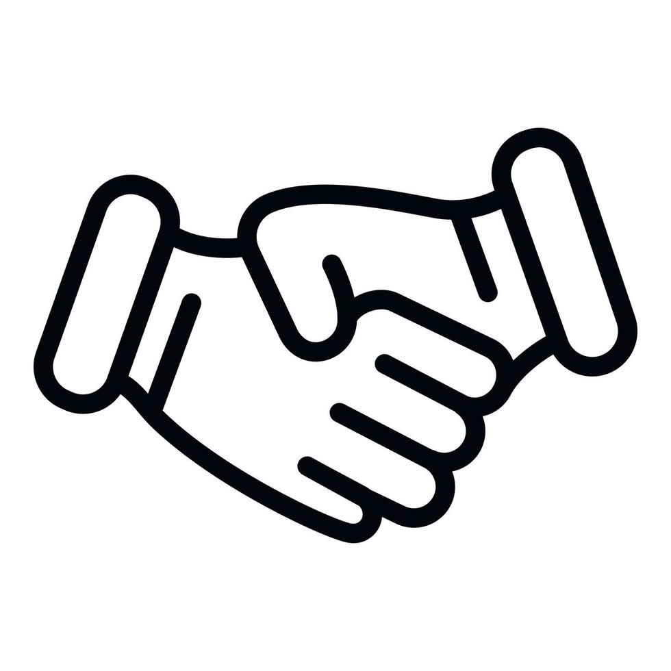 Business handshake icon, outline style vector