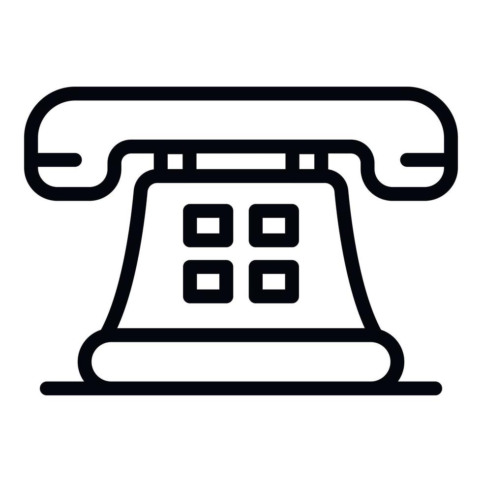 Retro telephone icon, outline style vector