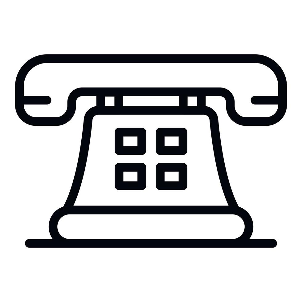 icono de teléfono retro, estilo de contorno vector