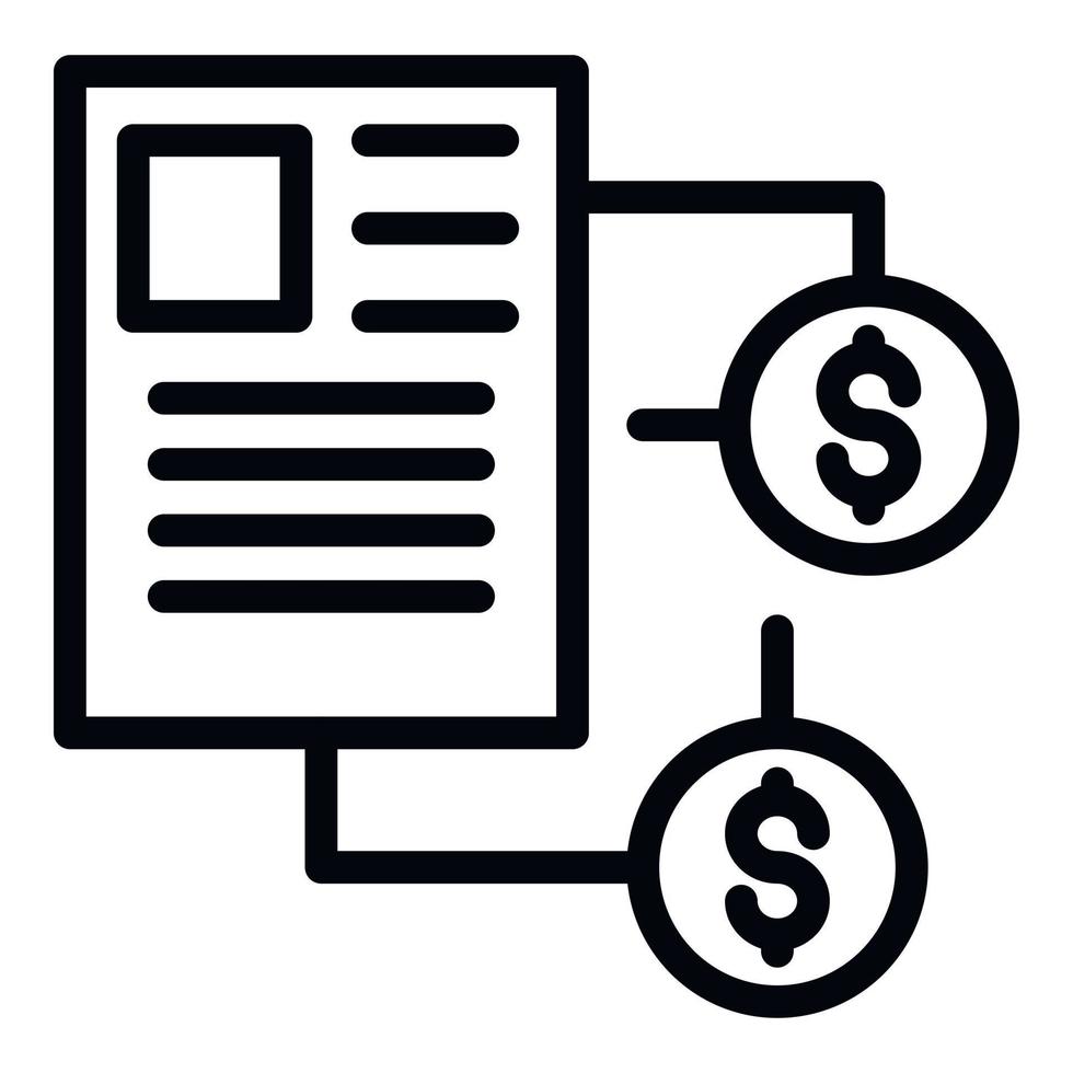 Franchise paper money icon, outline style vector