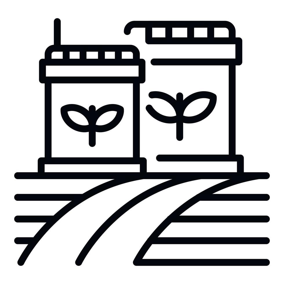 Eco smart factory icon, outline style vector