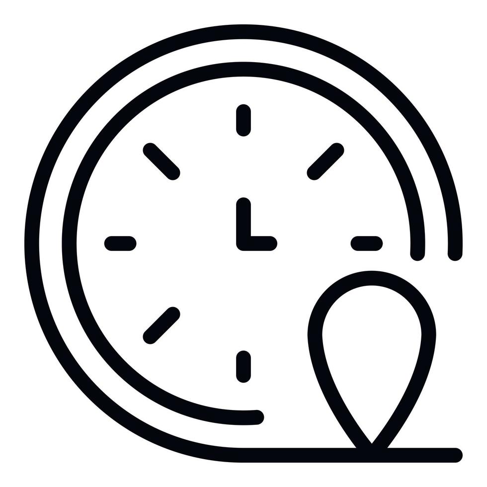 Franchise clock time icon, outline style vector