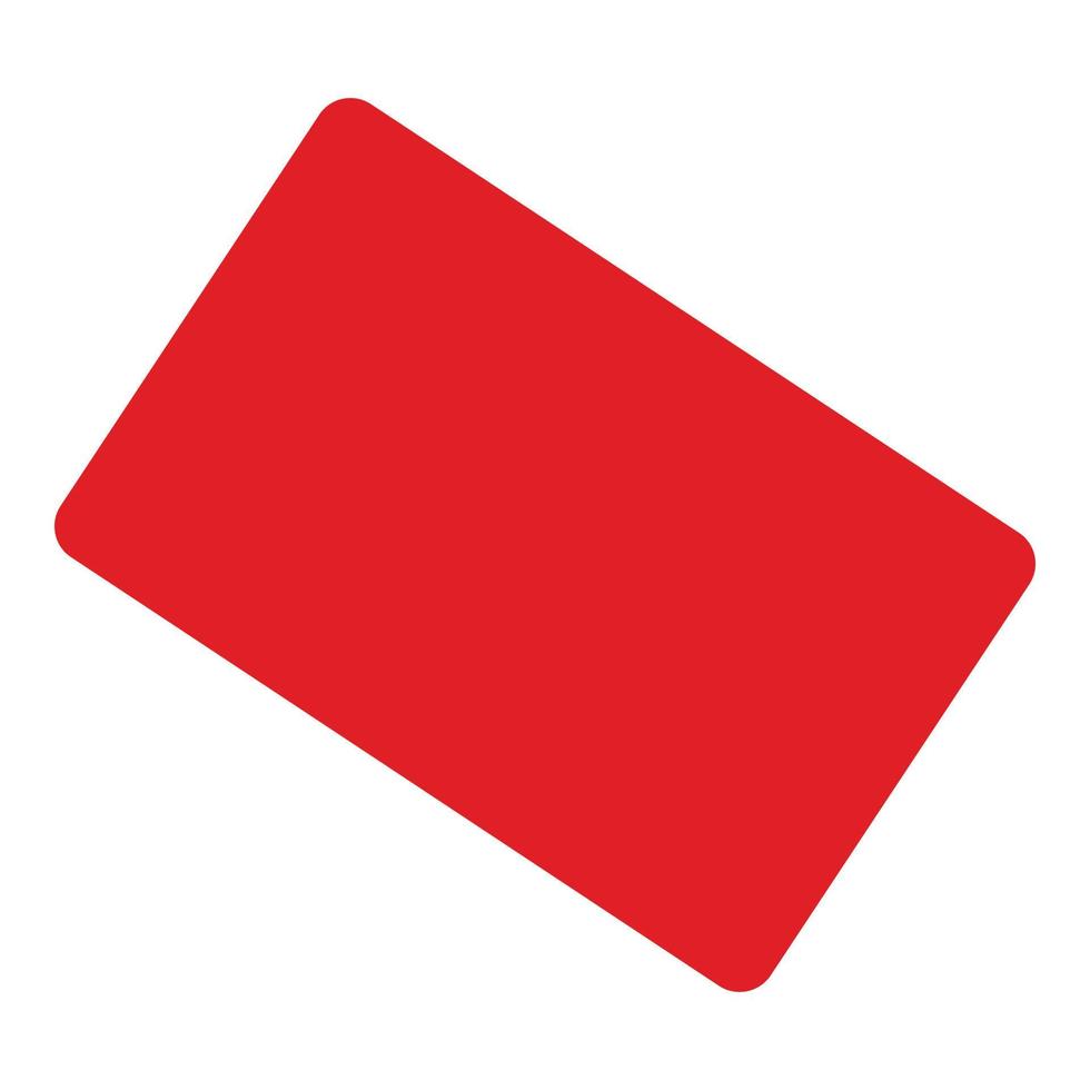 Red card icon, flat style vector