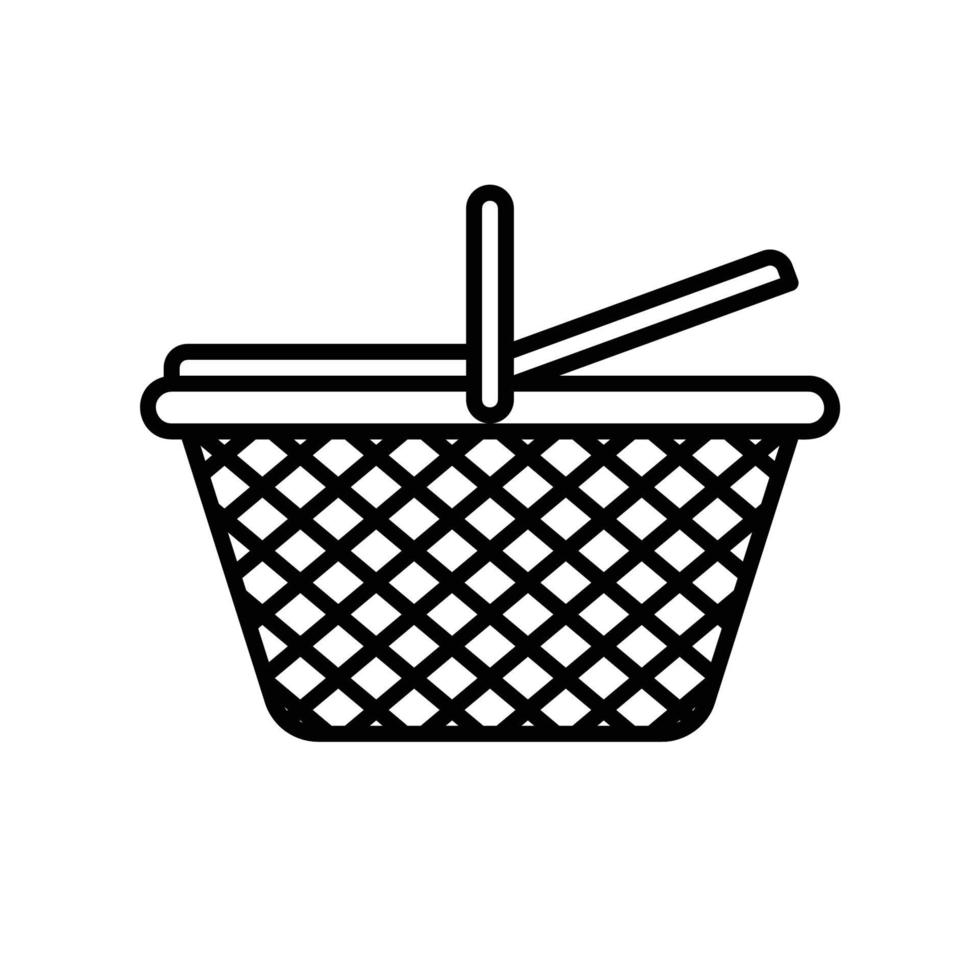 Basket icon for carrying holiday picnic foods vector