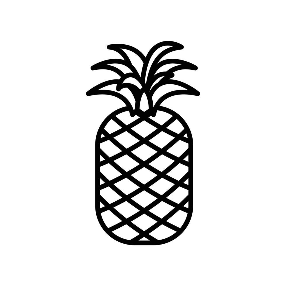 Pineapple icon for food and healthy tropical fruit vector