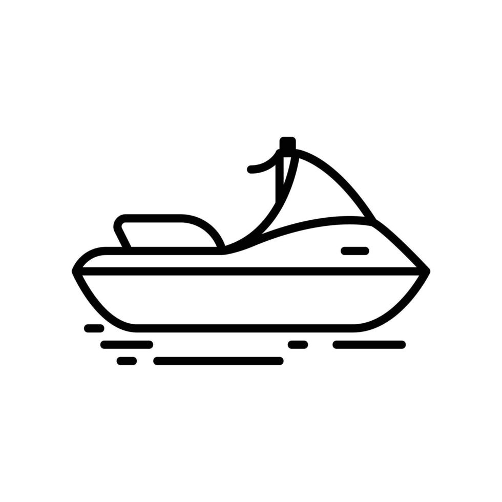 ícono de jet ski para deportes acuáticos o transporte vector