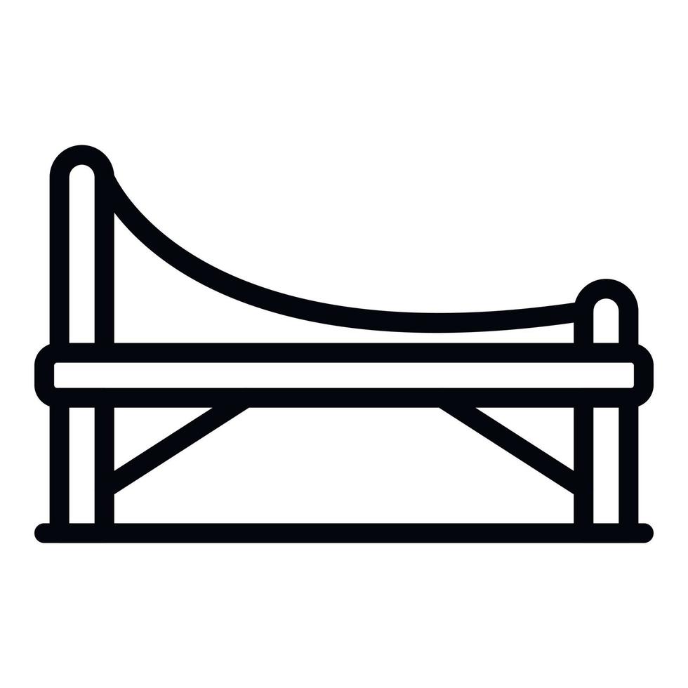 Bench with intricate back icon, outline style vector