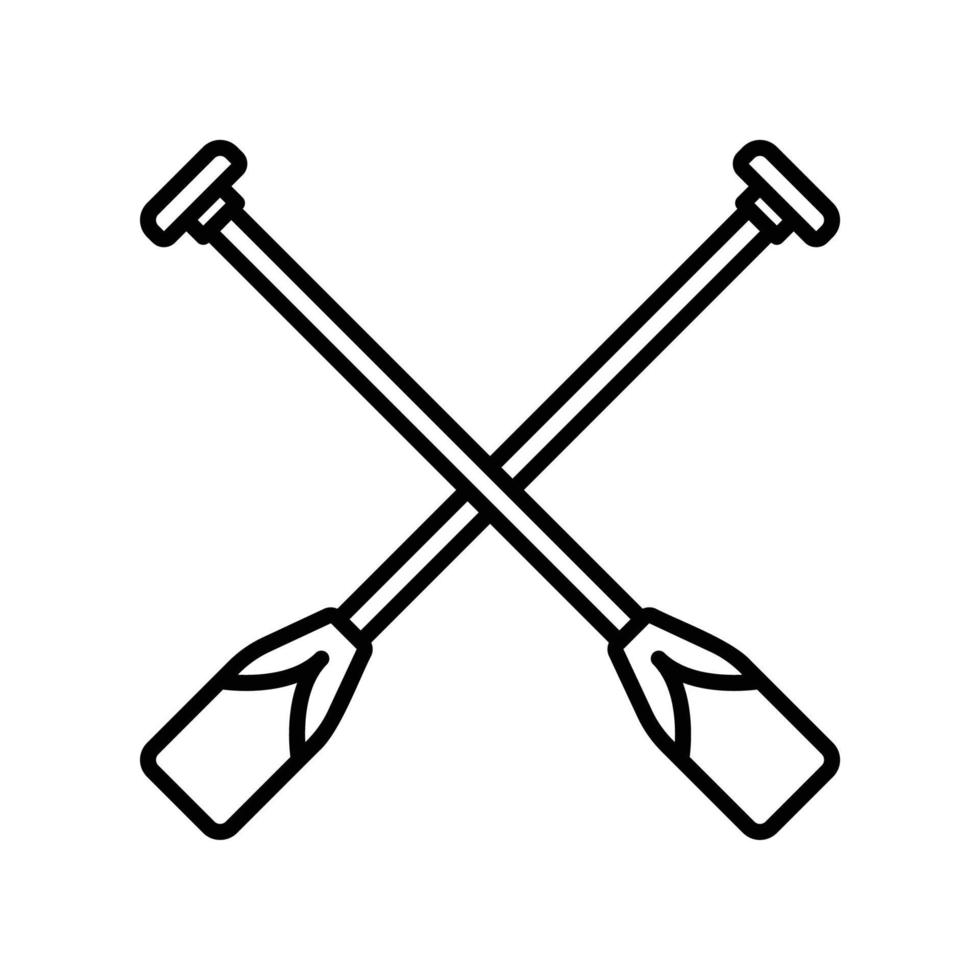 Paddles icon for paddling on kayaking or canoe boat vector