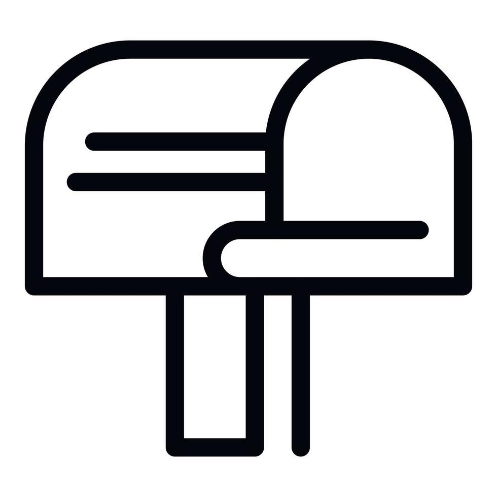 Old mailbox icon, outline style vector