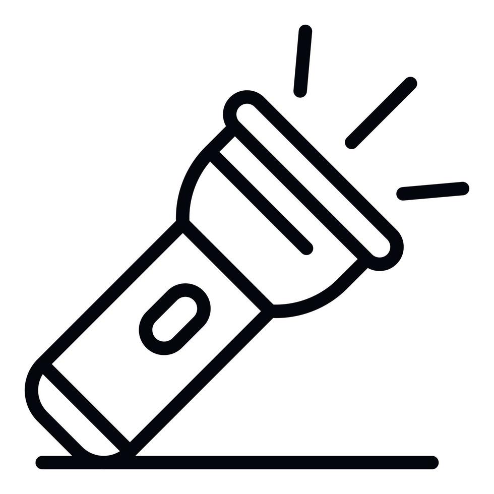 Flashlight icon, outline style vector