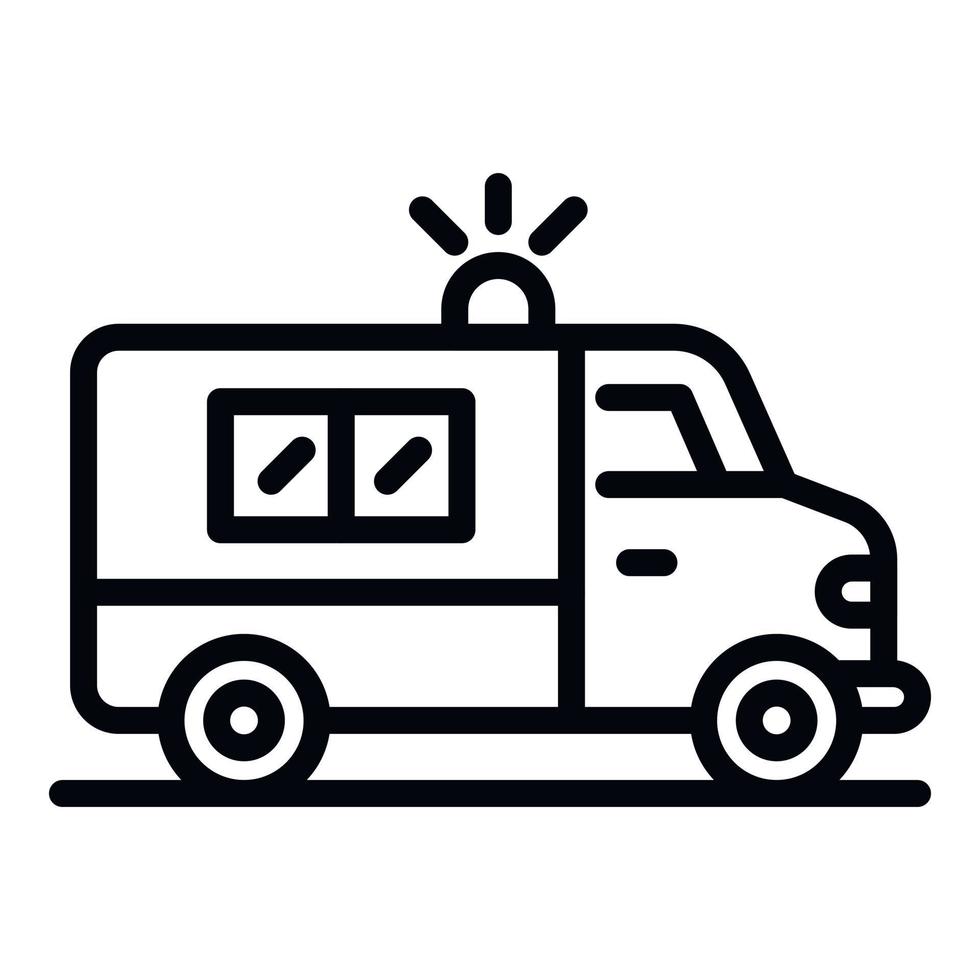 Ambulance car icon, outline style vector
