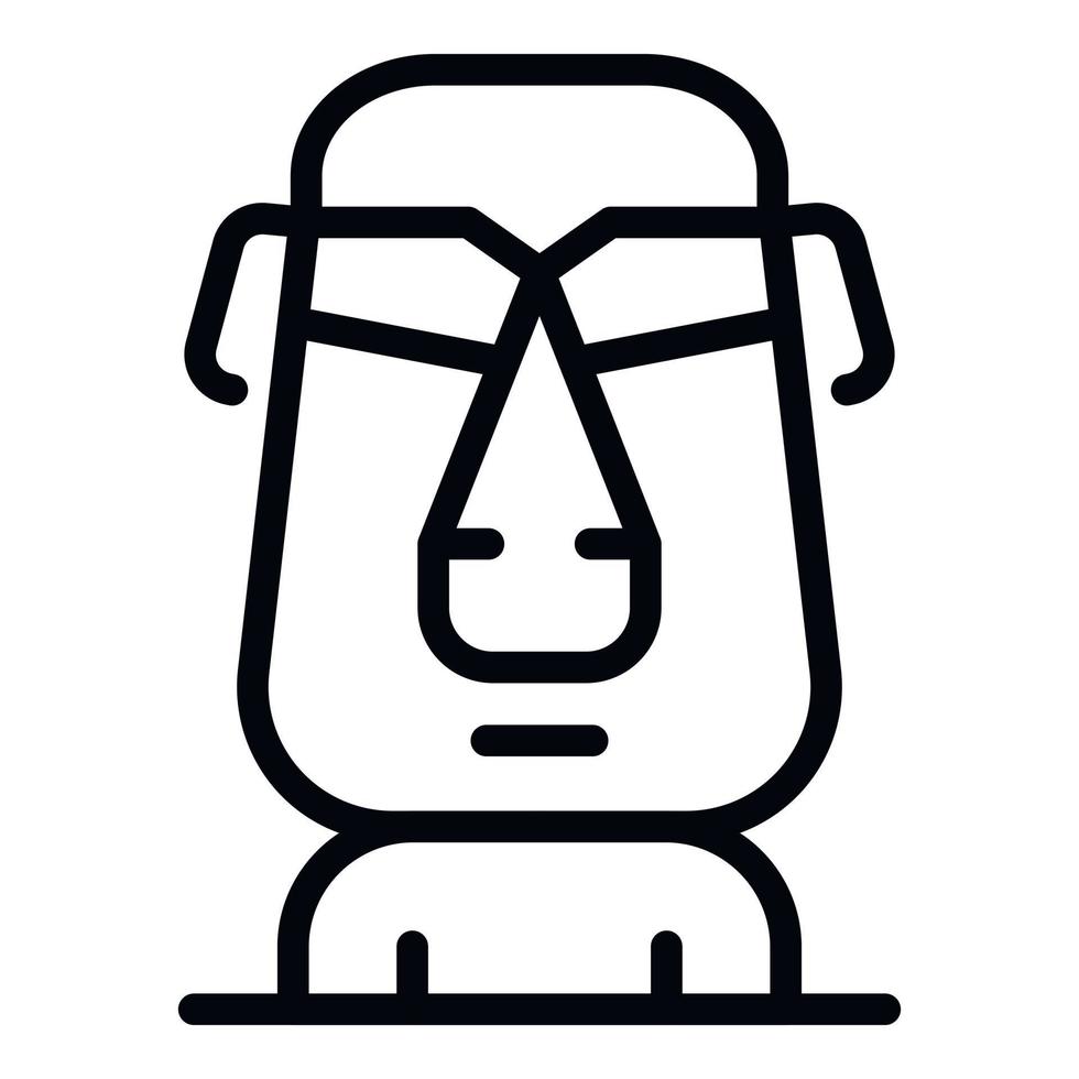 icono de cabeza tiki de isla de pascua, estilo de esquema vector