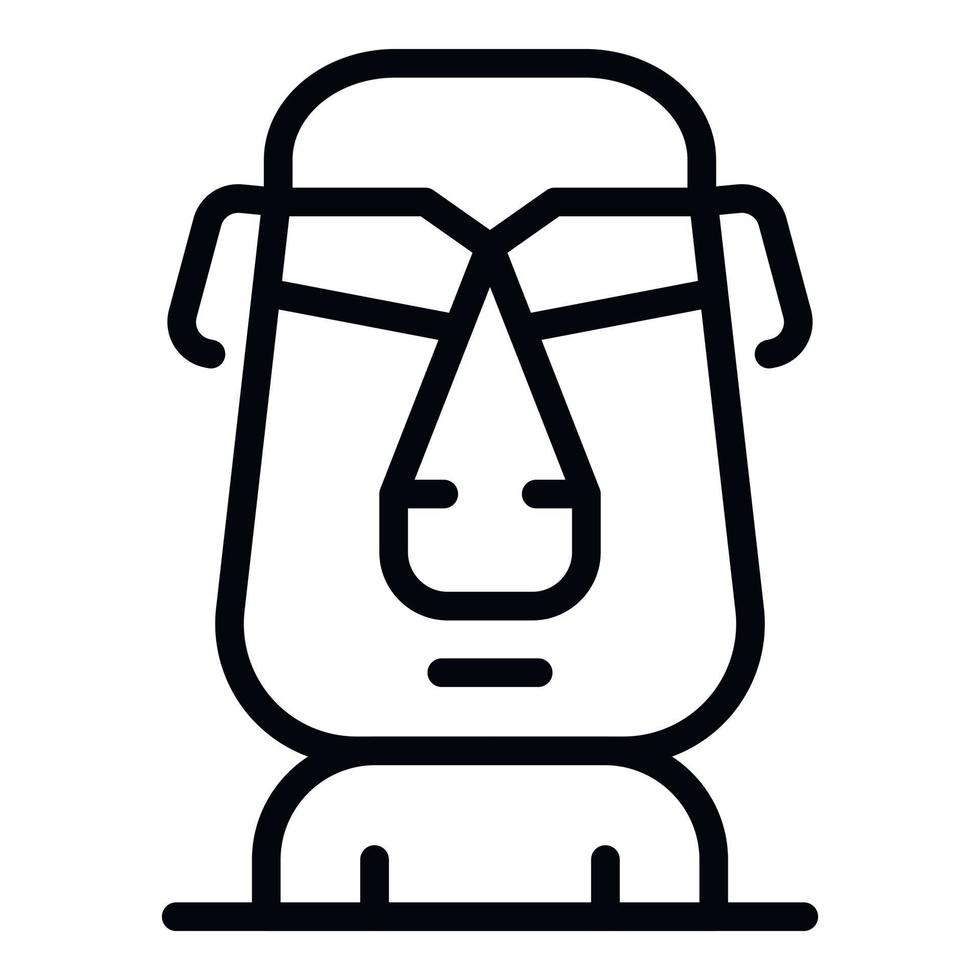 Easter Island tiki head icon, outline style vector