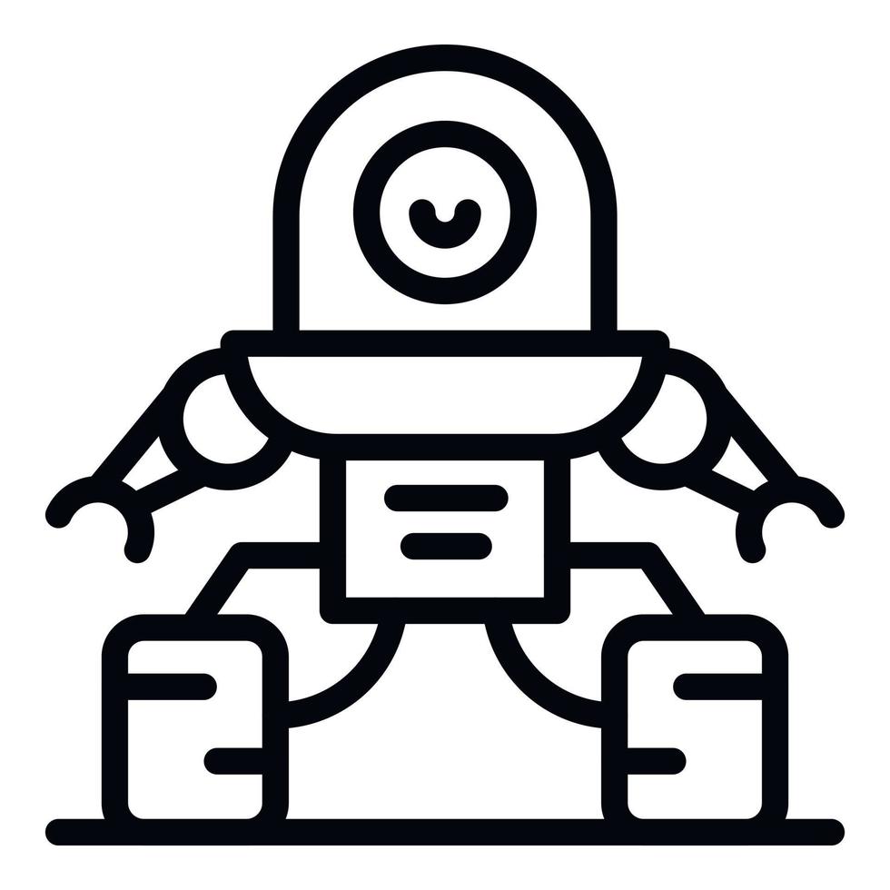 Fantasy robot icon, outline style vector
