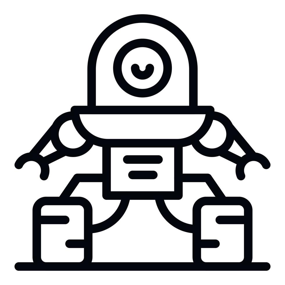 Fantasy robot icon, outline style vector