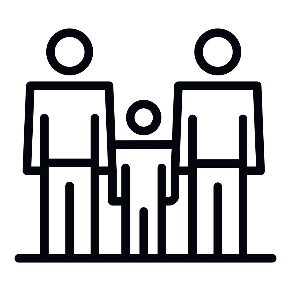 Happy healthy family icon, outline style vector