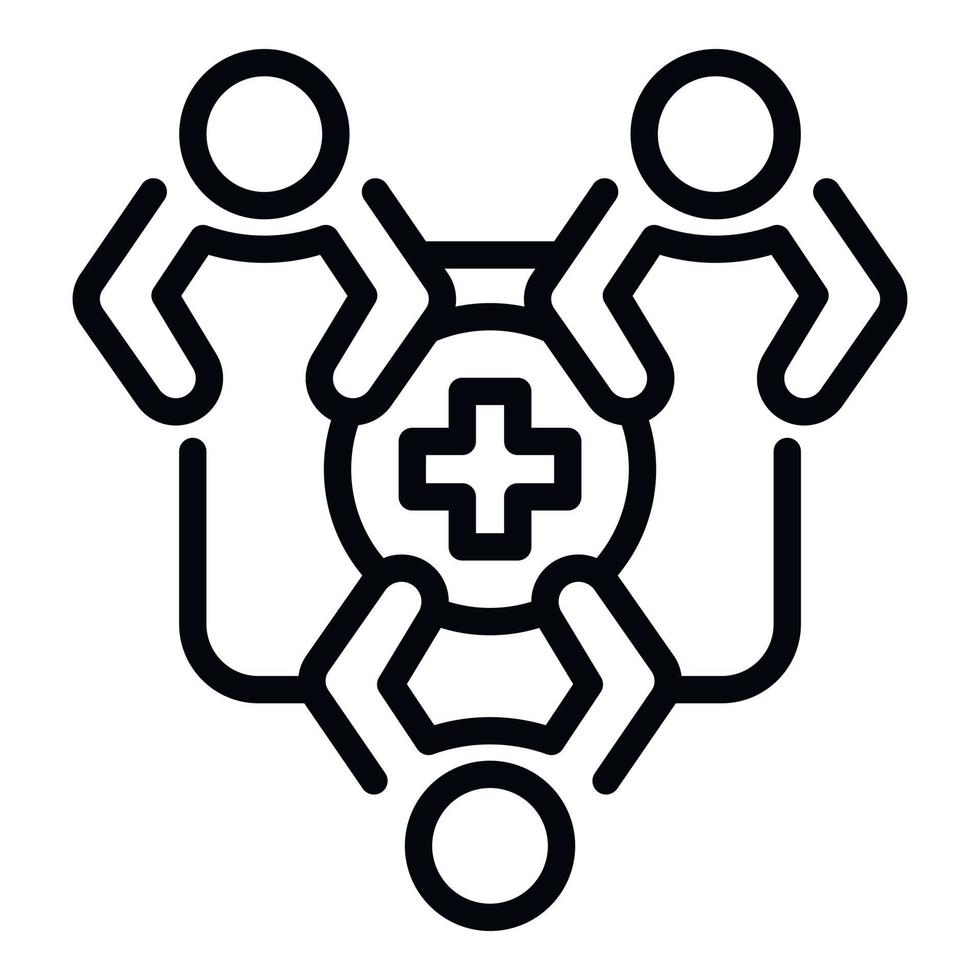 Family medical health icon, outline style vector