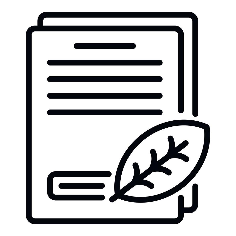 Robot farm documents icon, outline style vector