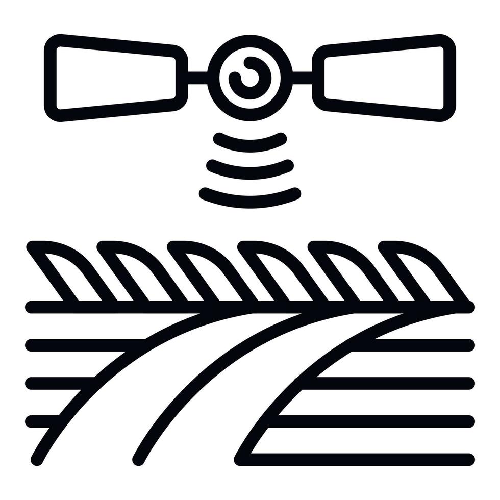 Satellite farming control icon, outline style vector
