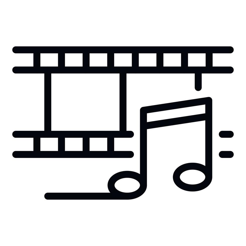 Music video maker icon, outline style vector