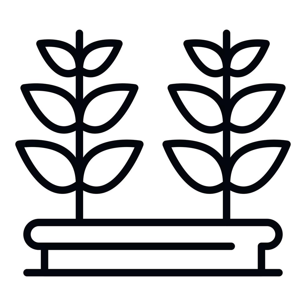 Window plant pot icon, outline style vector