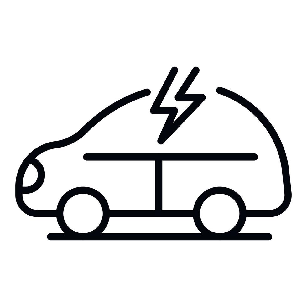 Electric car icon, outline style vector