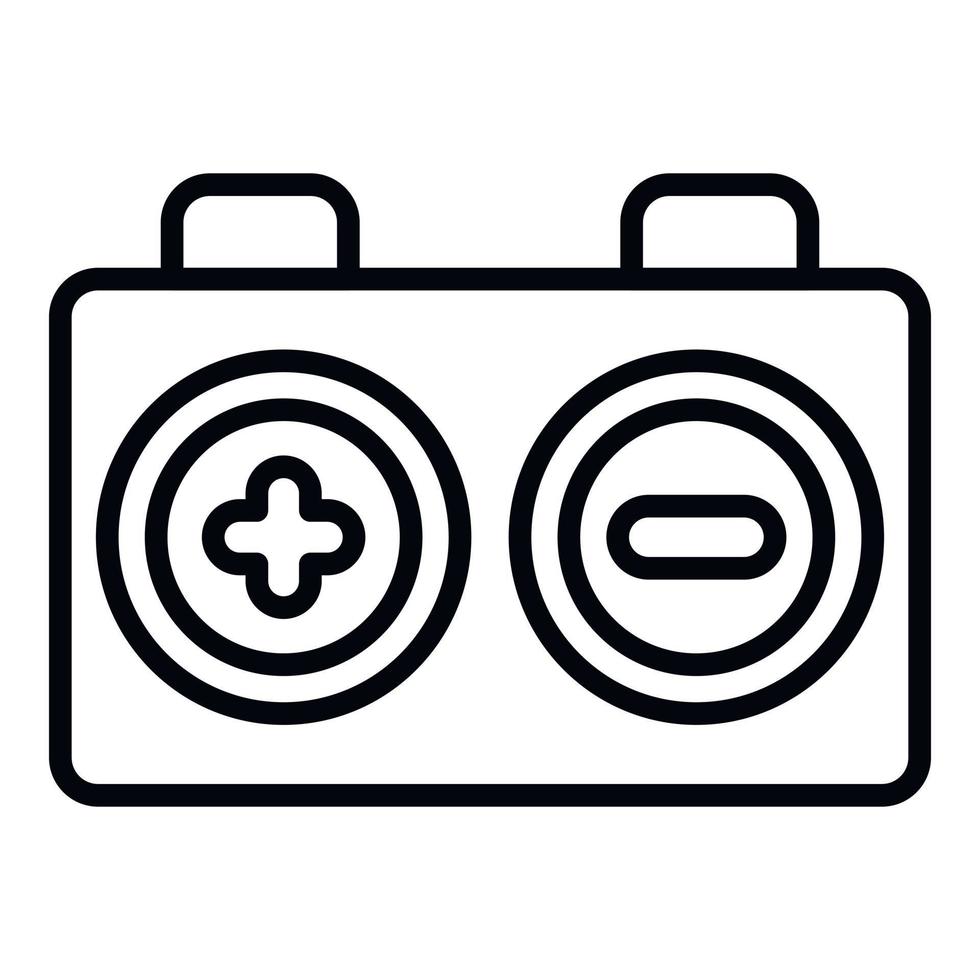 Electric car battery icon, outline style vector