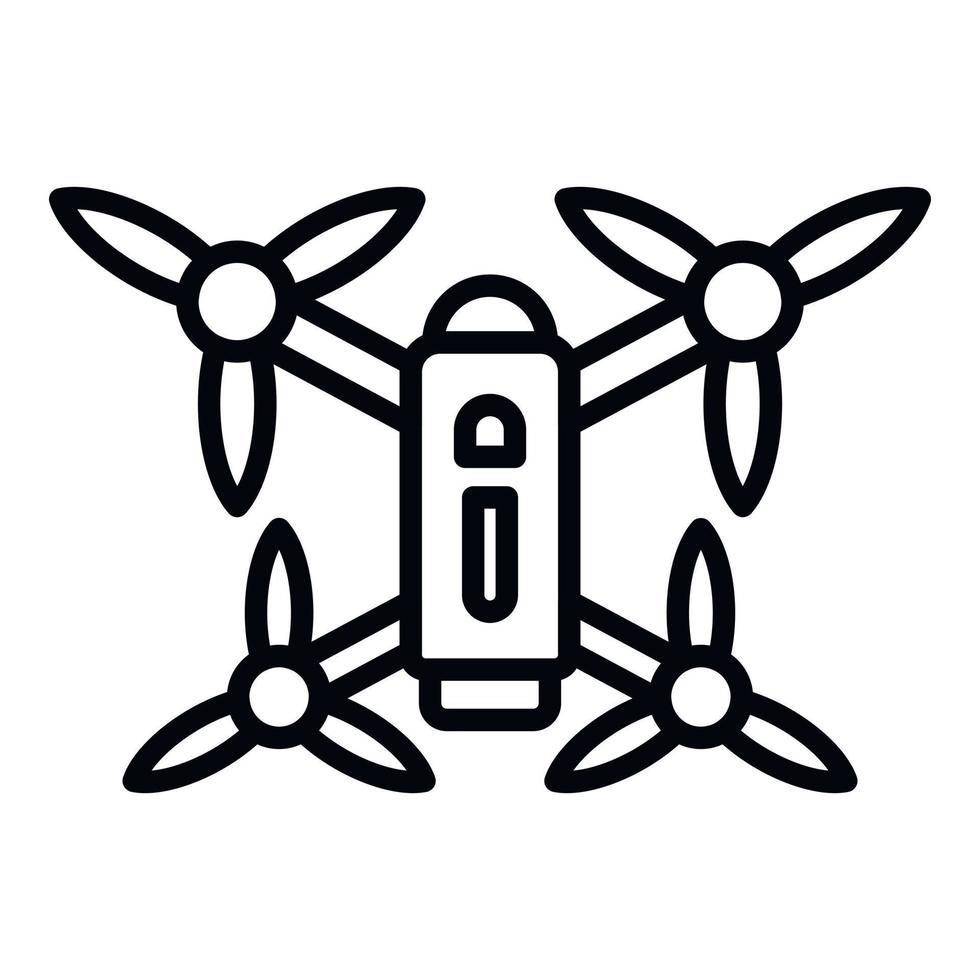 Farming drone icon, outline style vector