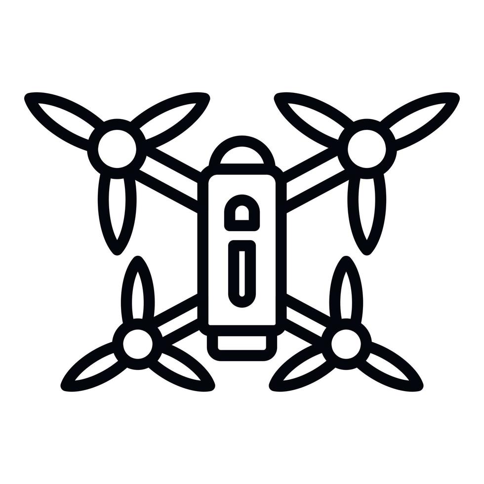 Farming drone icon, outline style vector
