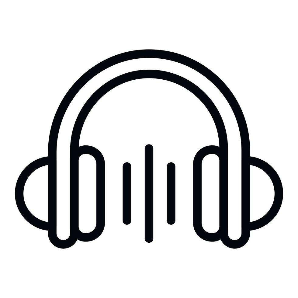 Bluetooth headphones icon, outline style vector
