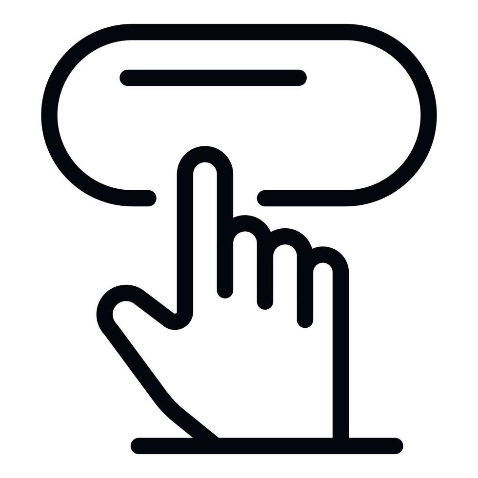 Click cursor request icon, outline style vector