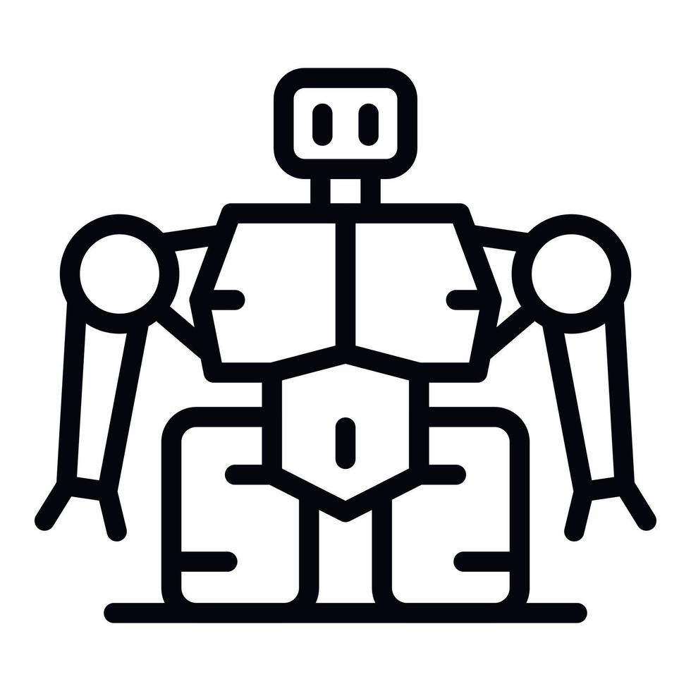 Super robot icon, outline style vector