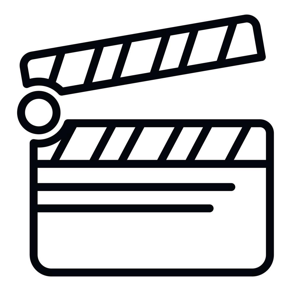 Cinema clap icon, outline style vector