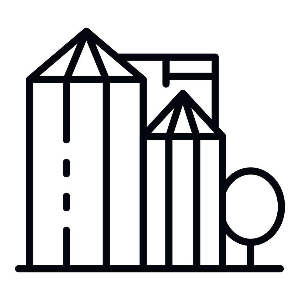 Farm elevator icon, outline style vector