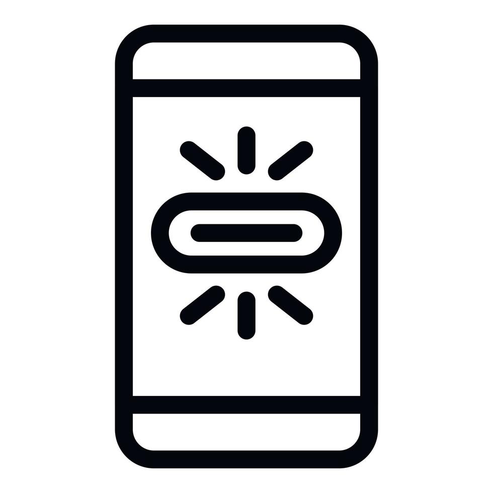 Smartphone request icon, outline style vector