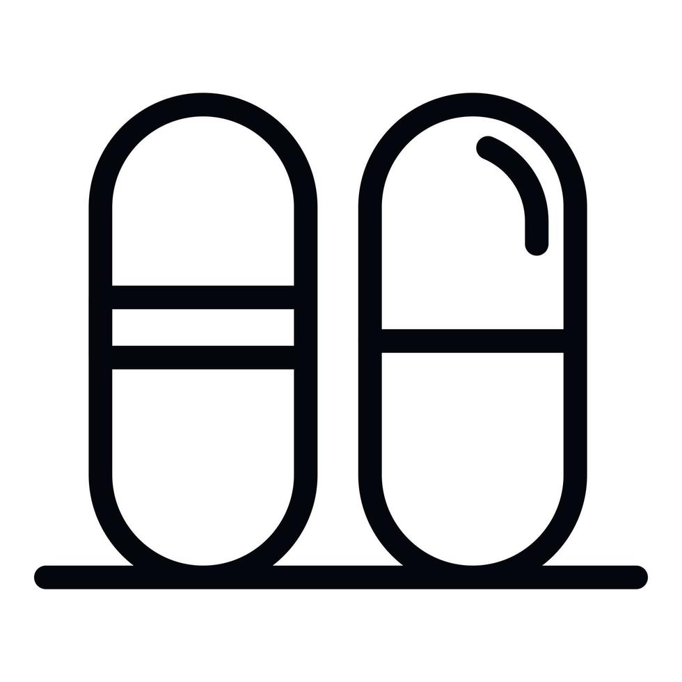 Medical capsules icon, outline style vector