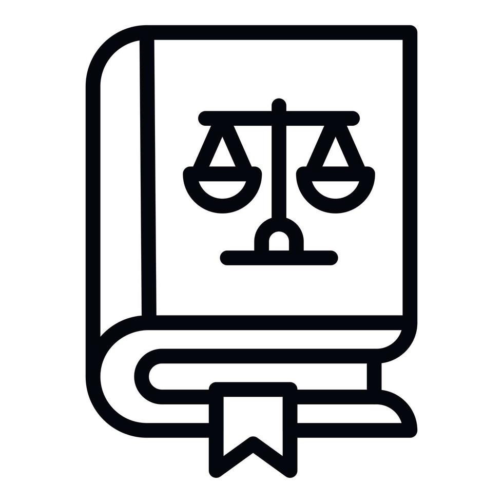 Book of laws icon, outline style vector