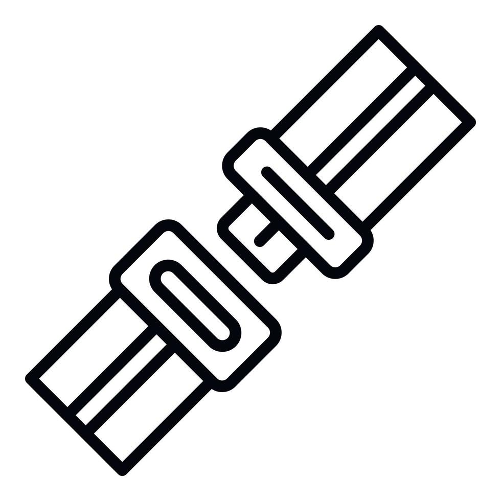 Unfastened seat belt icon, outline style vector