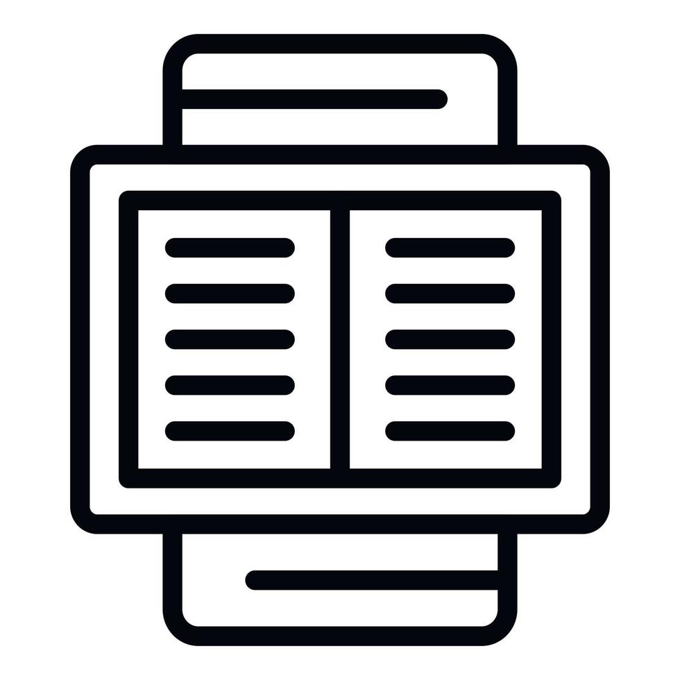 Smartphone and open book icon, outline style vector