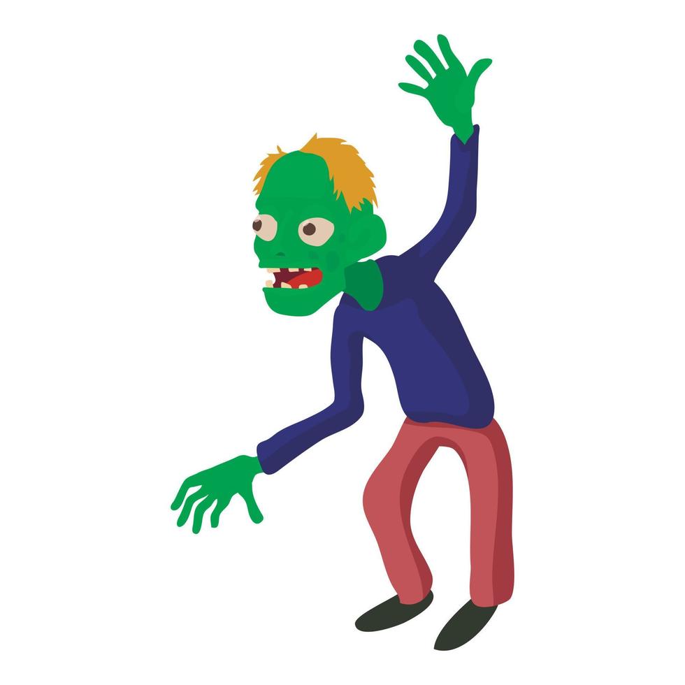 Dancing zombie icon, cartoon style vector