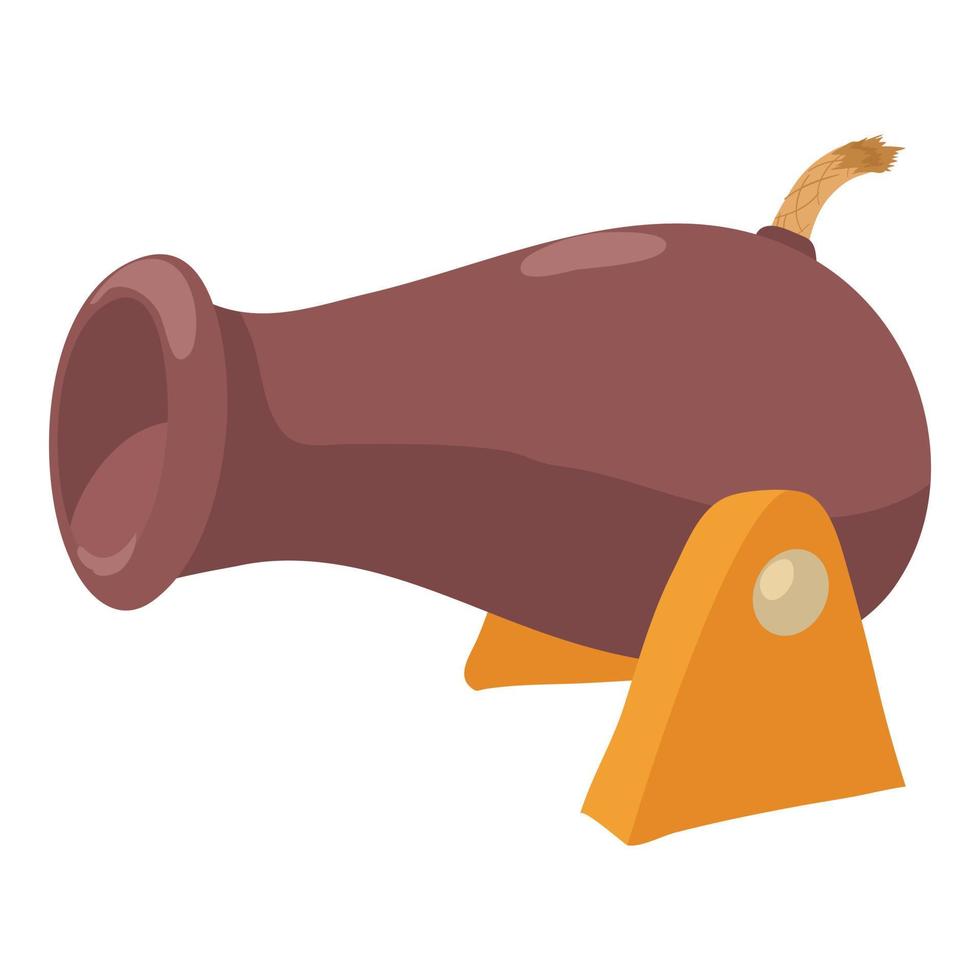 Cannon icon, cartoon style vector